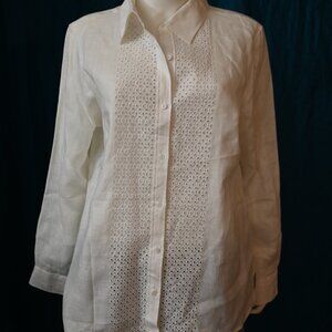 Talbots Linen Long Sleeve Blouse